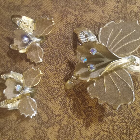 Antique  art noveau Pinchbeck  Sugared Enamelled brooch w/matching earrings-SET - Picture 5 of 13